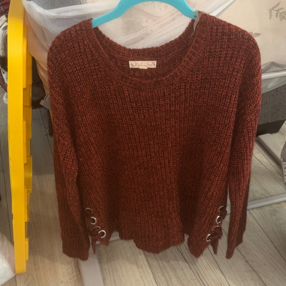 Women's Sweater with Lace-Up Detail